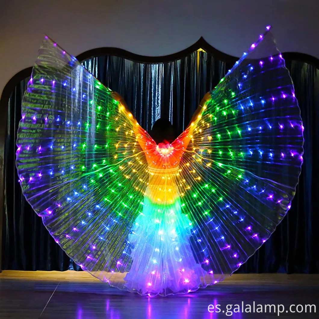 Light Up LED ISIS Wings Belly Dance Carnival Rave trajes atuendos para mujeres adultas para navidad Fiesta de Halloween